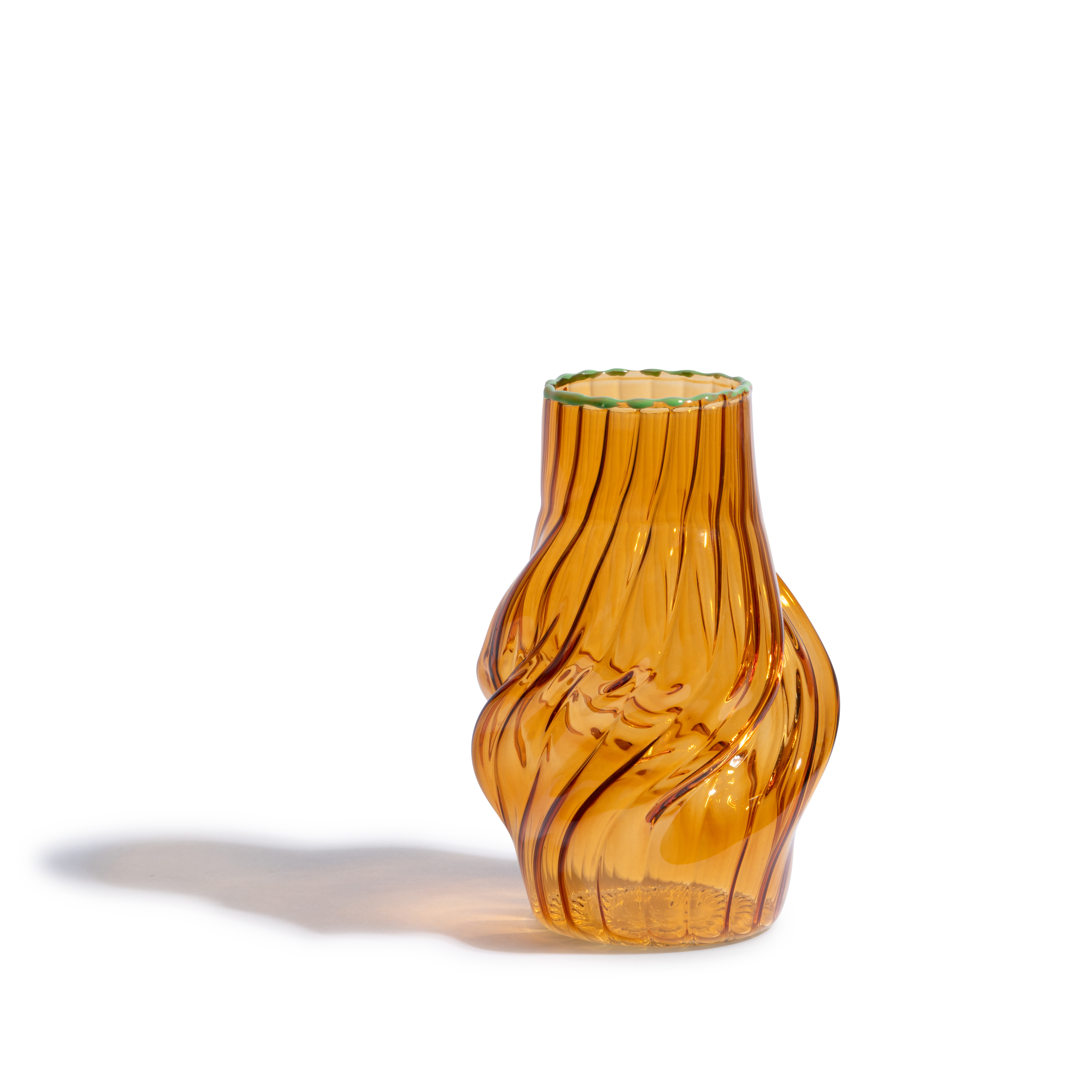 Ravfarvet Glasvase 9x9xH13