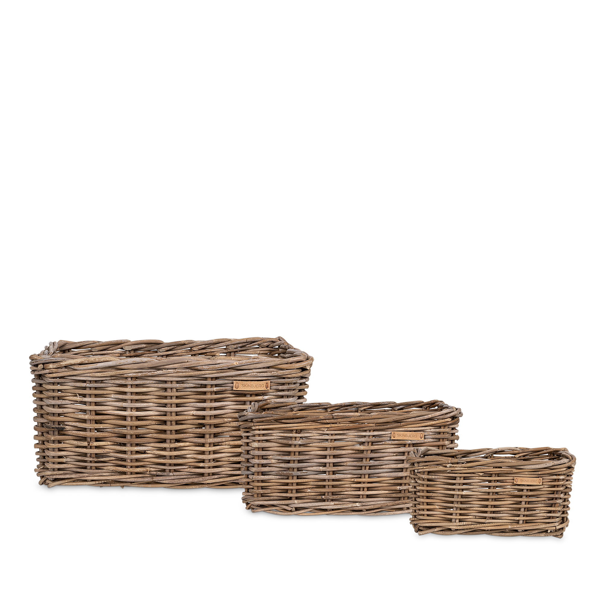 Rattan Opbevaringskurv. Sæt á 3