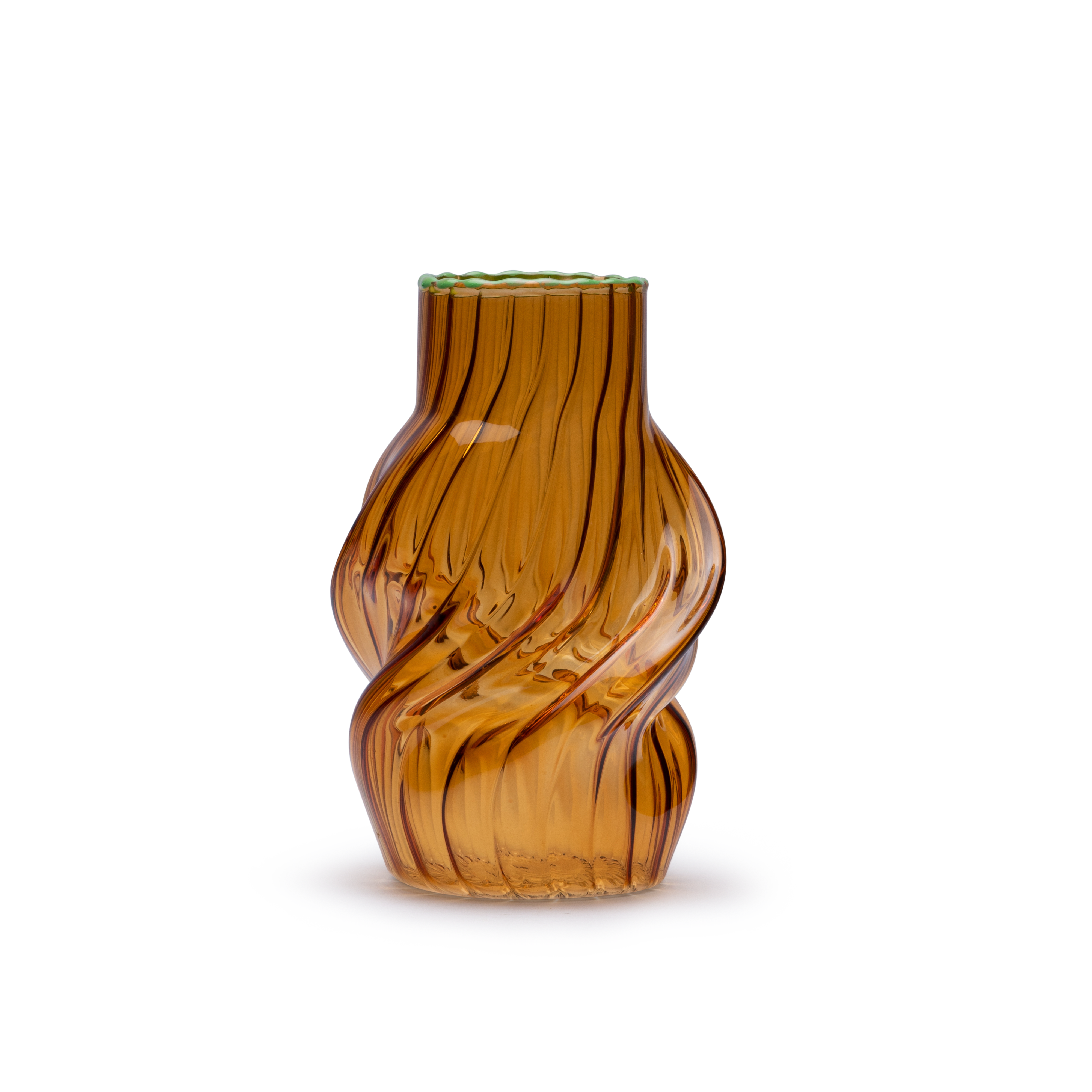 Ravfarvet Glasvase 9x9xH13