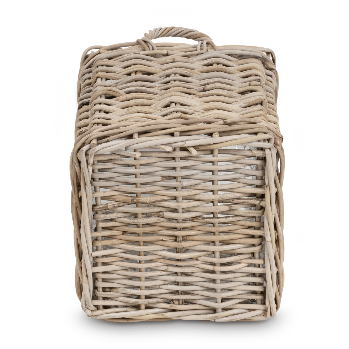 Firkantet Kurv B28xL28xH34 i Grå Rattan