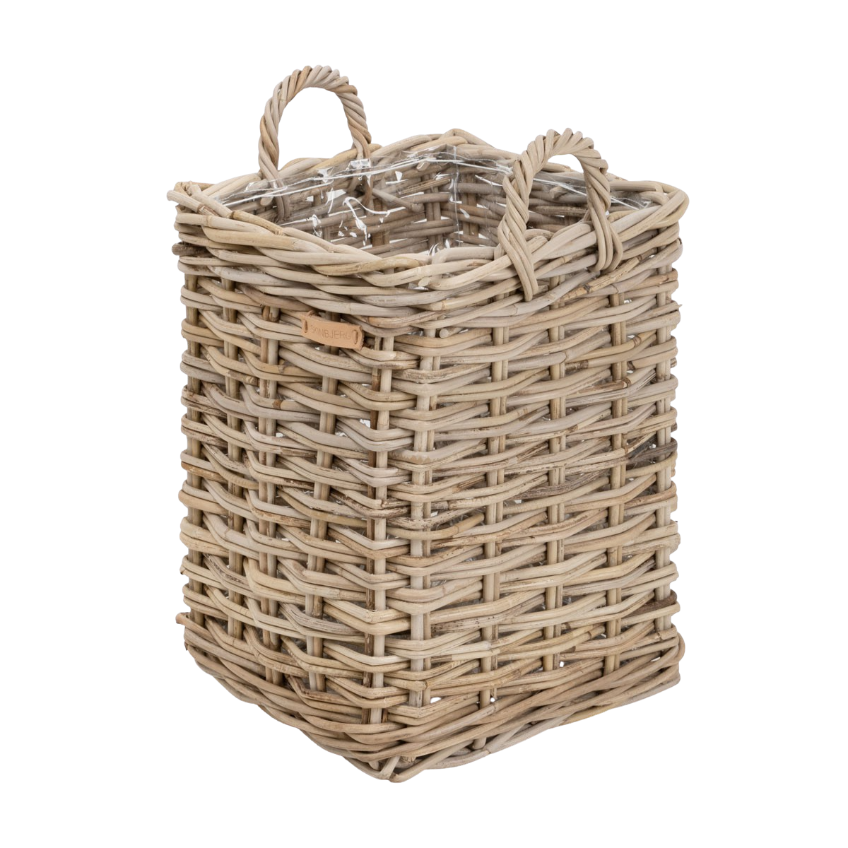 Firkantet Kurv B28xL28xH34 i Grå Rattan