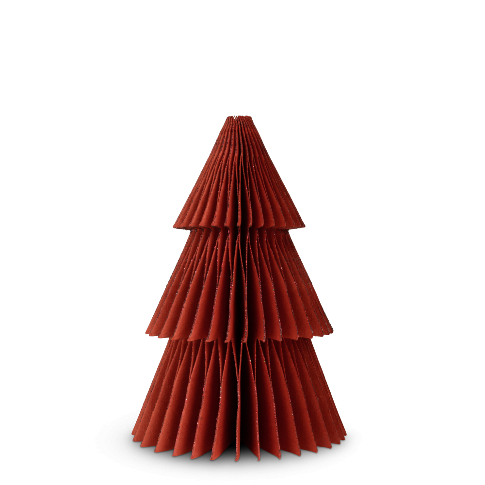 Træ i Genbrugspapir - Rød 13 cm