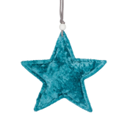 Tekstil Turquoise Velour Stjerne 15 cm.