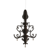 Lysekrone i Genbrugspapir - Grå 44 cm.