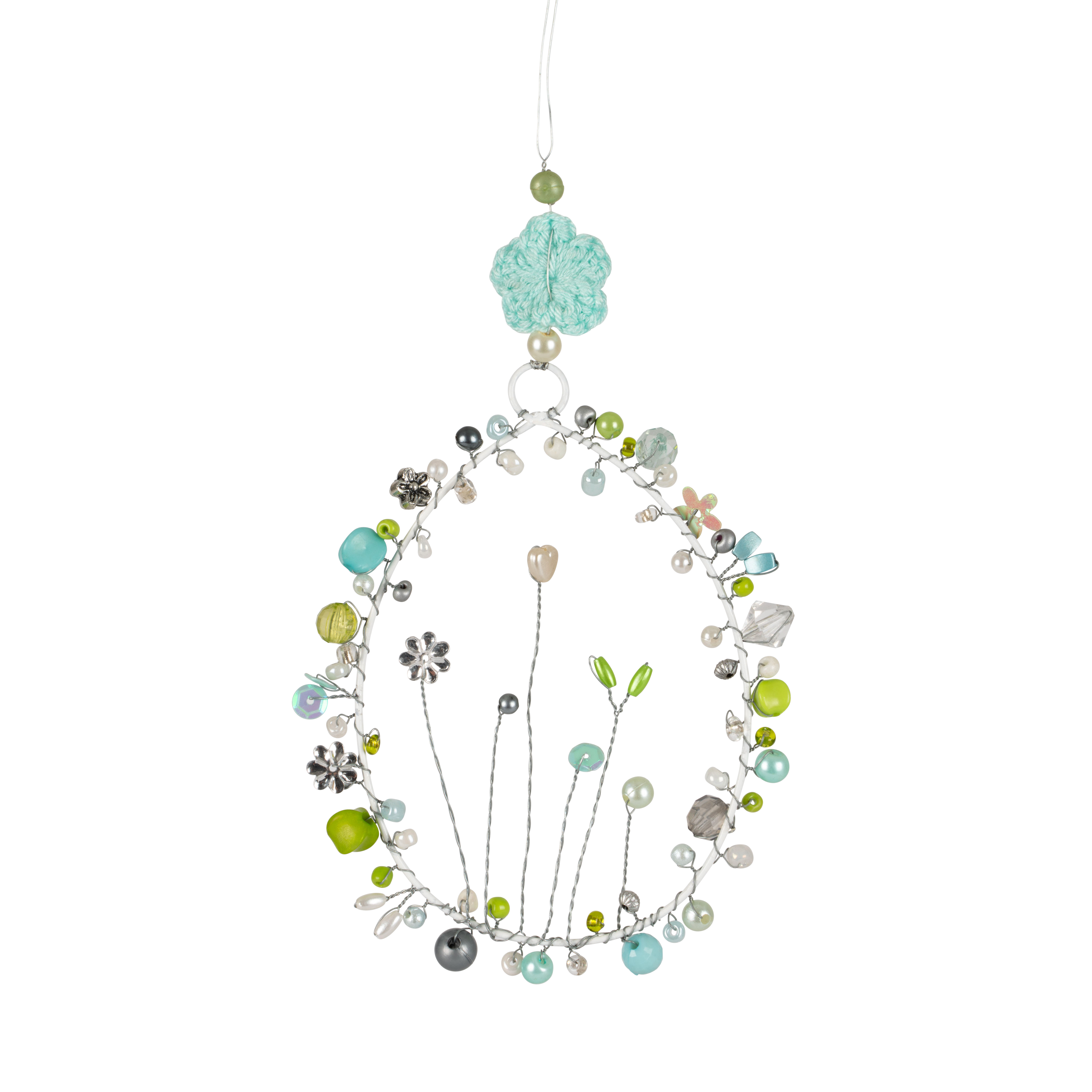 Blåt påskeæg 12x8 cm.