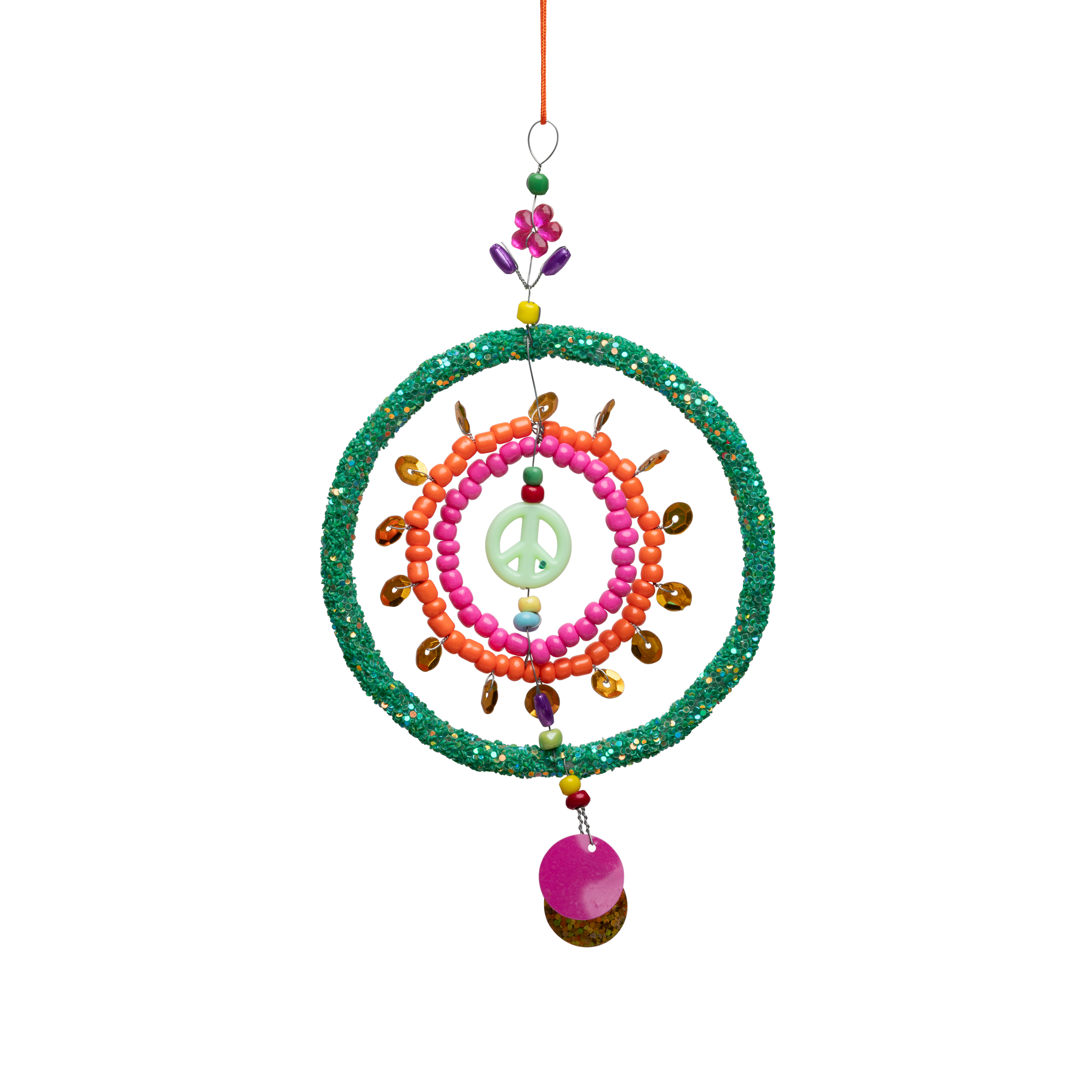 Grøn cirkel m. perler