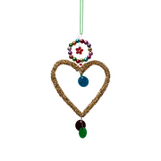 Guld hjerte m. perler