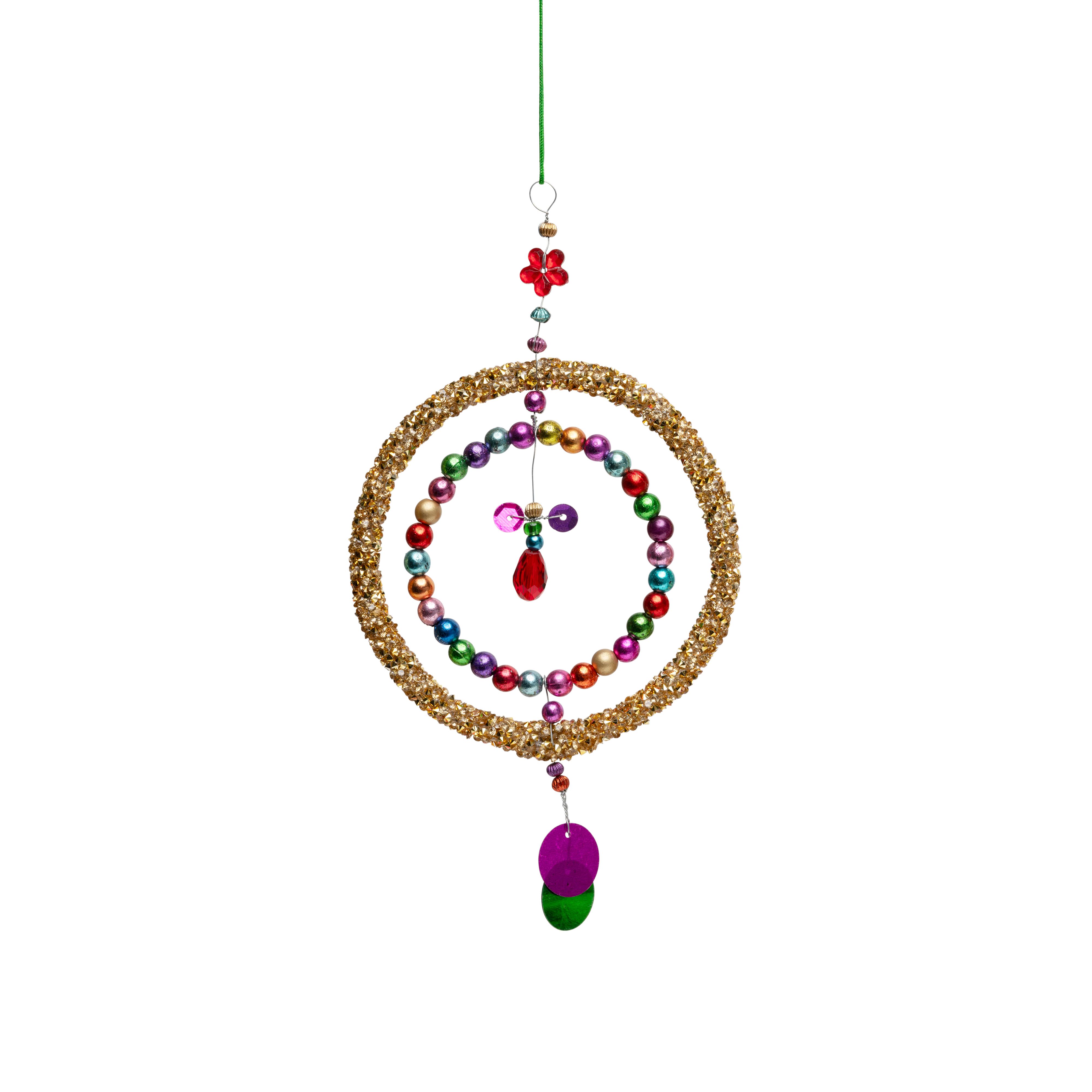 Guld cirkel m. perler