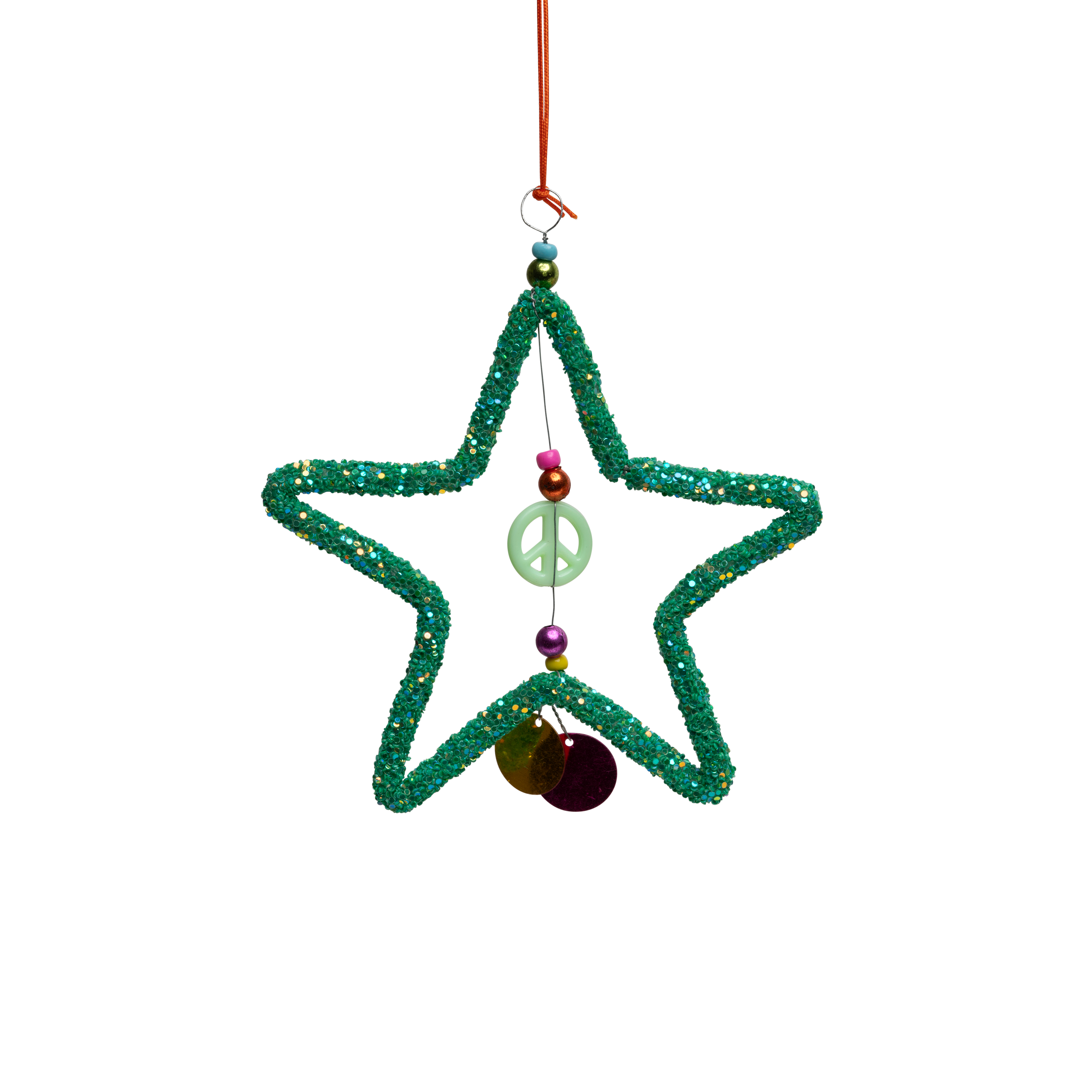 Grønt sjterne m. perler