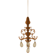 Lysekrone i Genbrugspapir - Gold 12 cm.